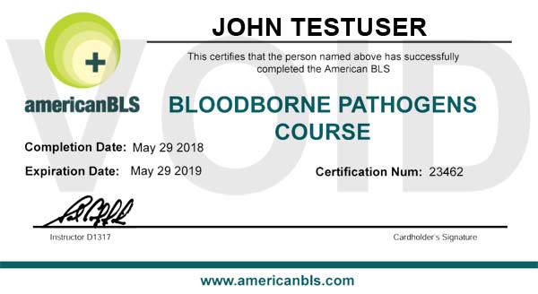 Bloodborne Pathogens Certification